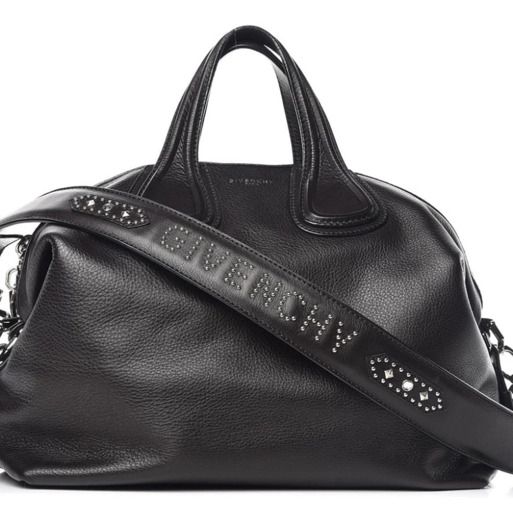 Givenchy Waxed Calfskin Studded Medium Nightingale Black